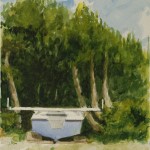 Emilio Palaz - Barca nel bosco Saharun - Acquerello su carta - cm. 24 x 18