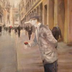Enzo Toneatto - Milano. Corso Vittorio Emanuele - Oilio su tela - cm. 30 x 37