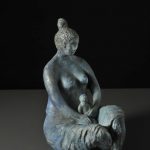 Osvaldo Donelli - Maternità blu - Ceramica Raku - h. cm.32