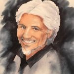 Nadia Negrone - Il ritratto di un amico - Acquerello - cm. 36 x 36