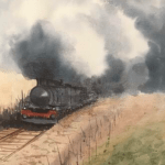 Nadia Negrone - Il treno dei desideri - Acquerello - cm. 35 x 50