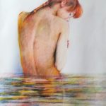 Raimondo Cornet - Relax (Ragazza che fa il bagno) - Matite colorate - cm. 33 x 47