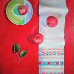 Susanna Mikla - Composizione in rosso corr- cm. 70 x 80